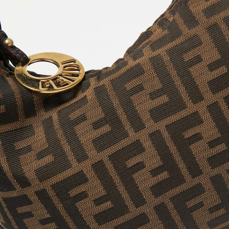 مملوكة مسبقًا Fendi Tobacco Zucca Canvas And Leather Chef Chain Link Hobo