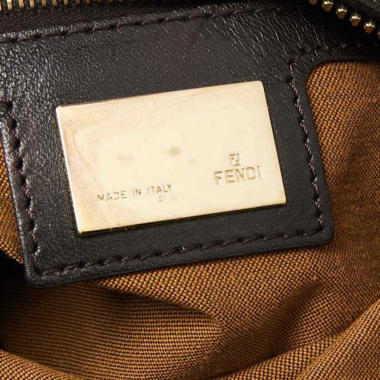مملوكة مسبقًا Fendi Tobacco Zucca Canvas And Leather Chef Chain Link Hobo