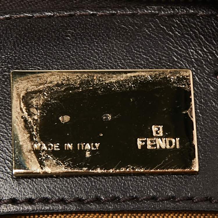 مملوكة مسبقًا Fendi Tobacco Zucca Canvas And Leather Chef Chain Link Hobo