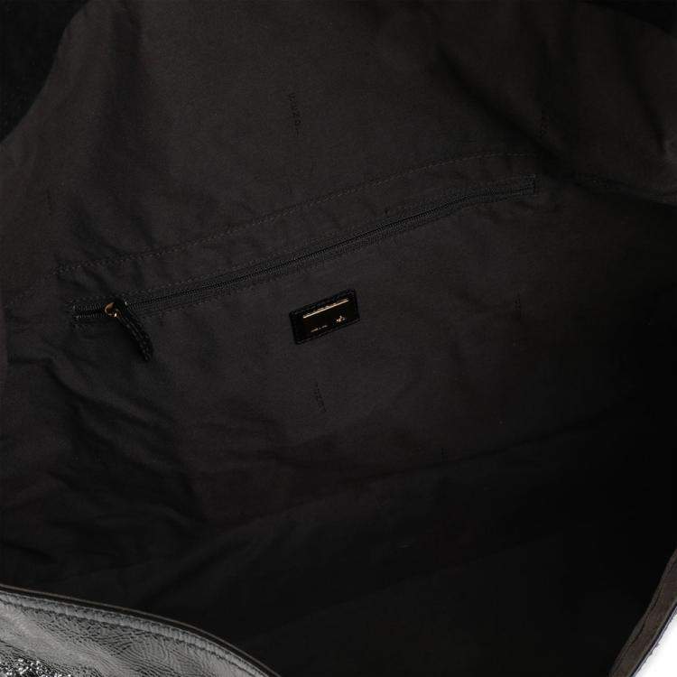 Pre Owned Fendi Black Patent Leather Oversized Convertible Shoulder Bag 