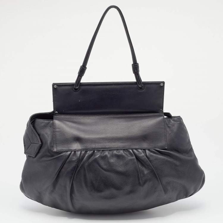 Pre Owned Fendi Black Leather To You Clutch Bag