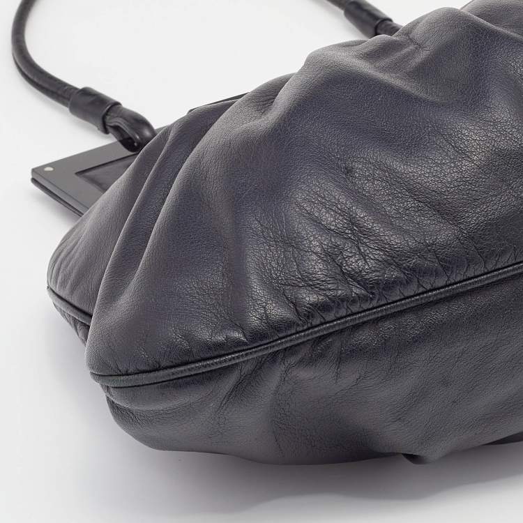 Pre Owned Fendi Black Leather To You Clutch Bag