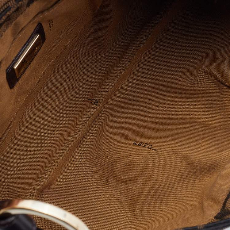 Pre Owned Fendi Tobacco Zucca Canvas and Leather Chef Shoulder Bag