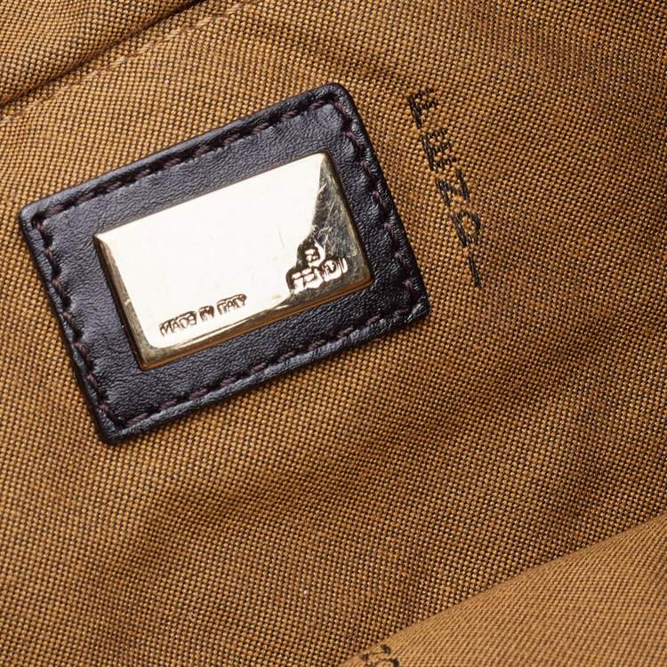 Pre Owned Fendi Tobacco Zucca Canvas and Leather Chef Shoulder Bag