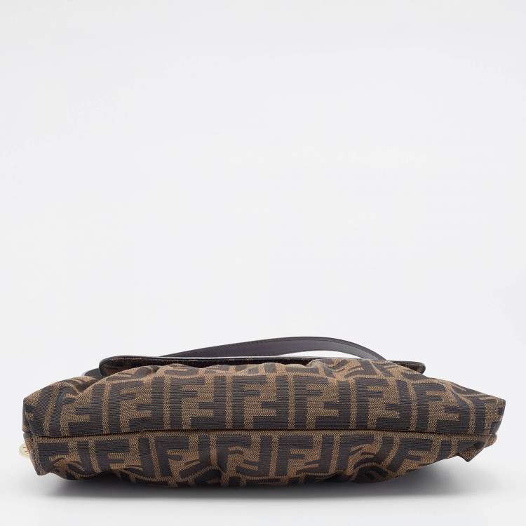 Pre Owned Fendi Tobacco Zucca Canvas and Leather Chef Shoulder Bag