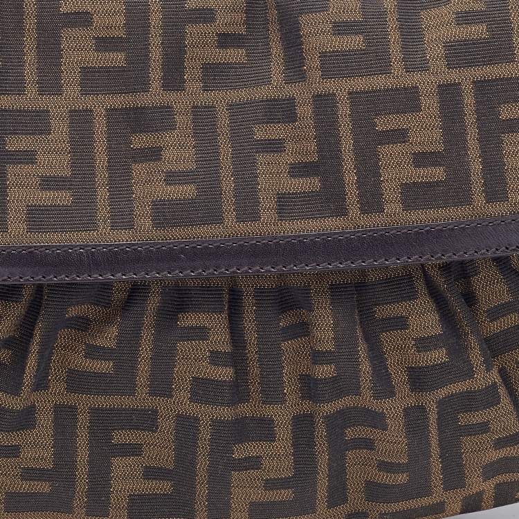 Pre Owned Fendi Tobacco Zucca Canvas and Leather Chef Shoulder Bag