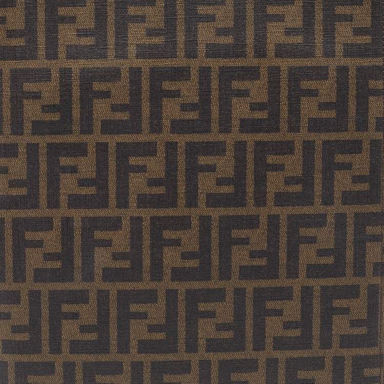 Pre Owned Fendi Tobacco Zucca Coated Canvas Zip Around Documents Holder