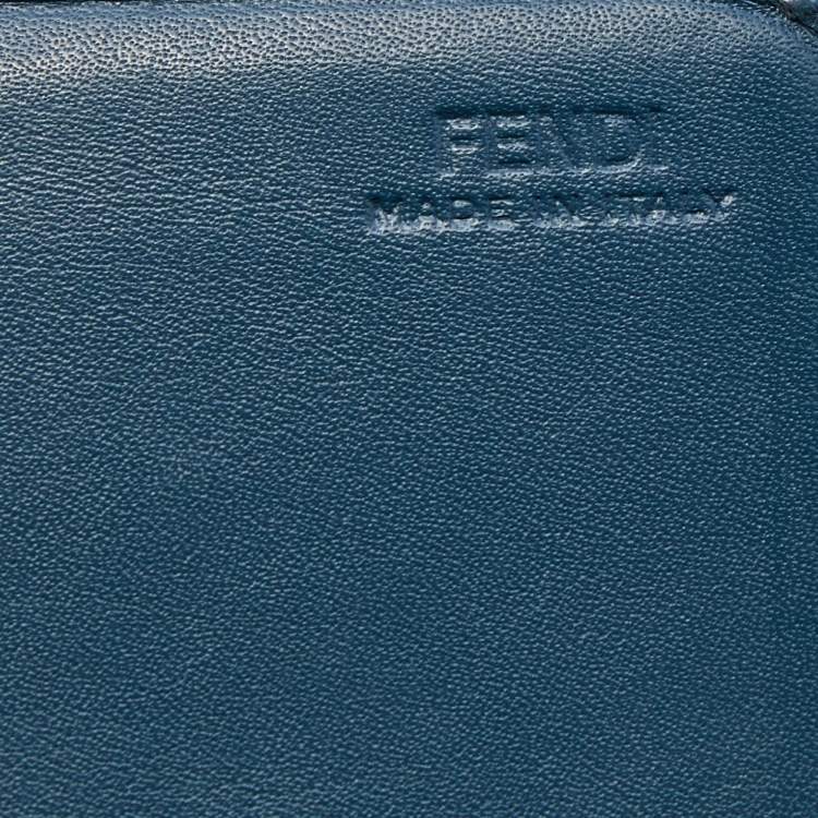 مملوكة مسبقًا Fendi Brown/Blue Pequin Stripe Canvas And Leather Flap Continental Wallet