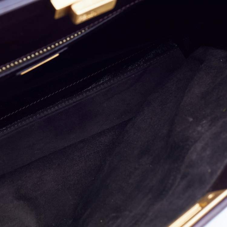 Pre Owned Fendi Multicolor Calfhair and Leather Large Peekaboo Top Handle Bag
