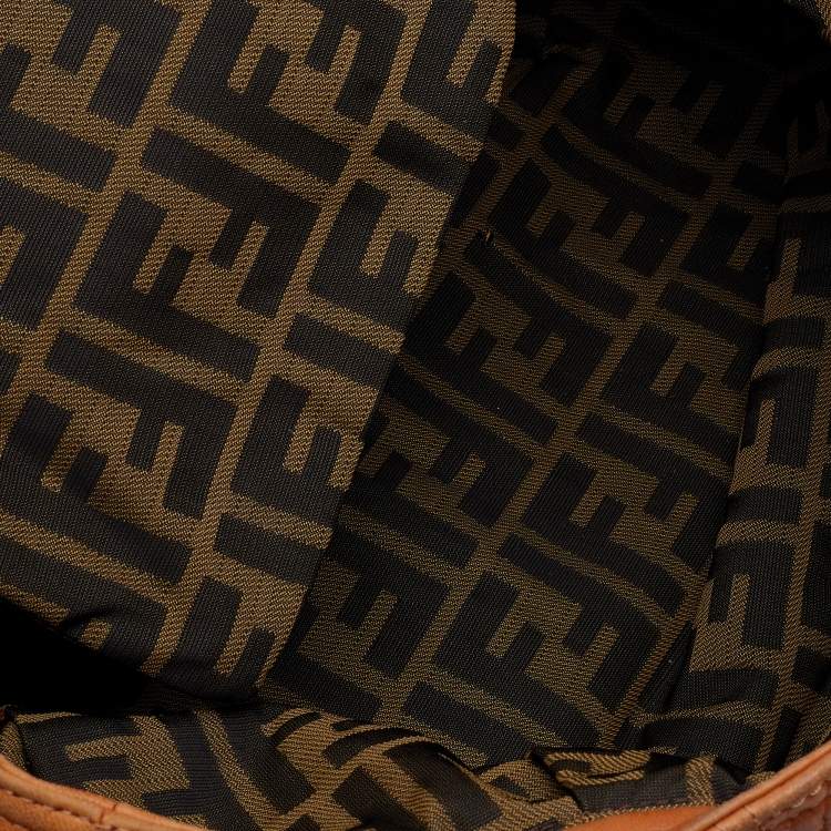 Pre Owned Fendi Tan Textured Leather Spy Bag