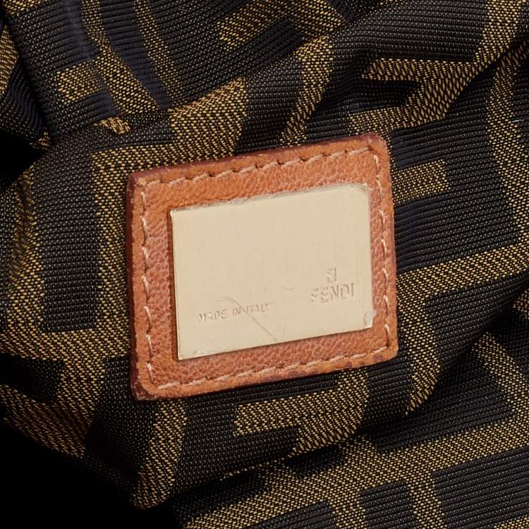 Pre Owned Fendi Tan Textured Leather Spy Bag