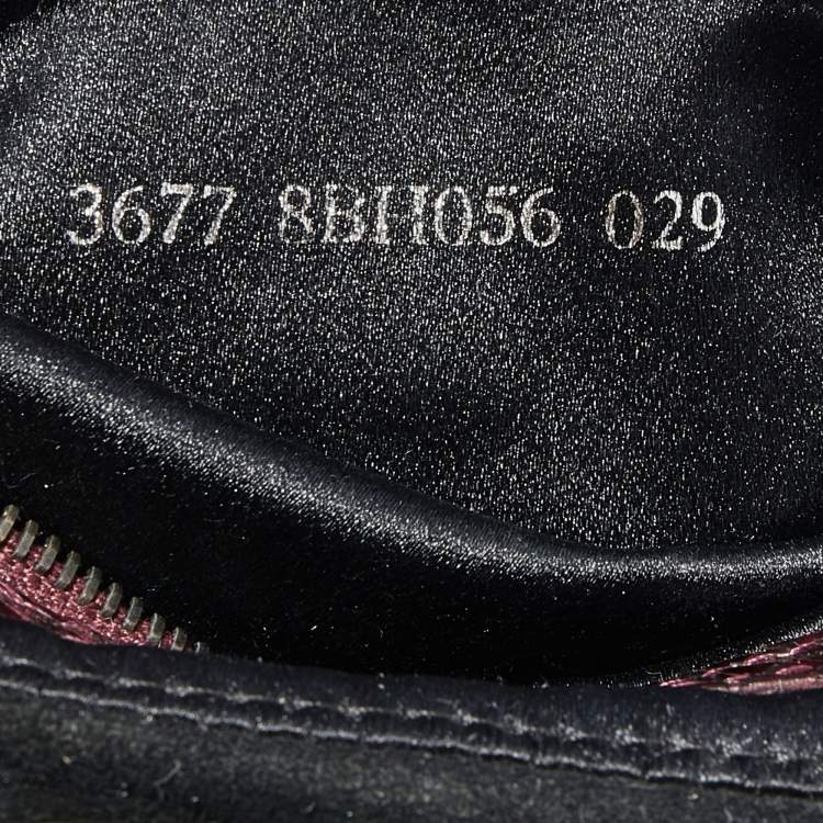 Pre Owned Fendi Black Beads Embellishment Suede and Python Tote 