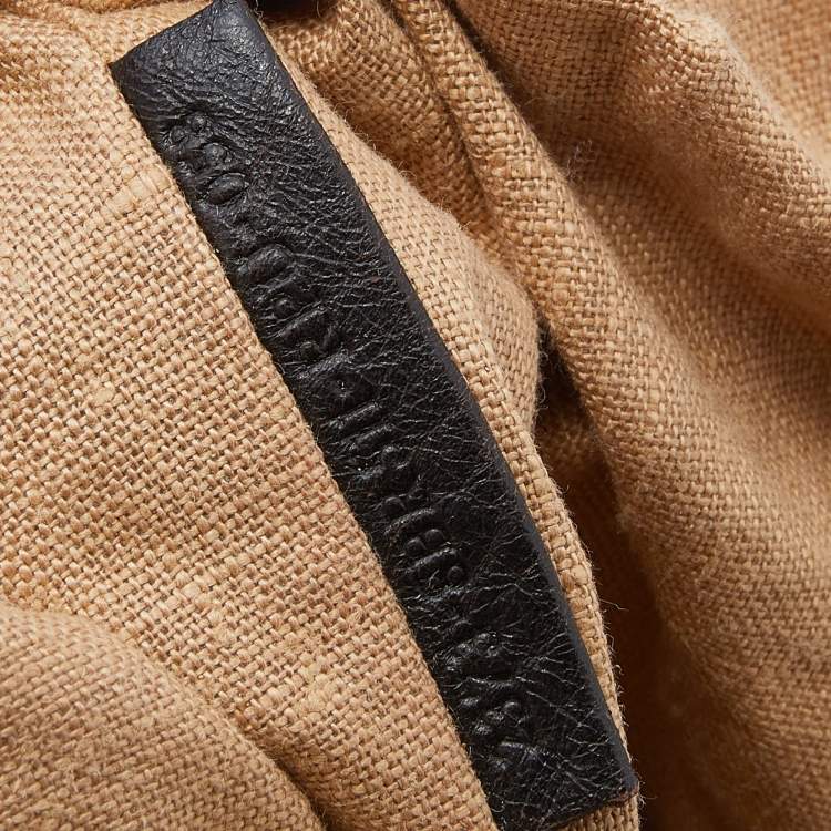 Pre Owned Fendi Tobacco Zucca Canvas And Ostrich Spy Hobo