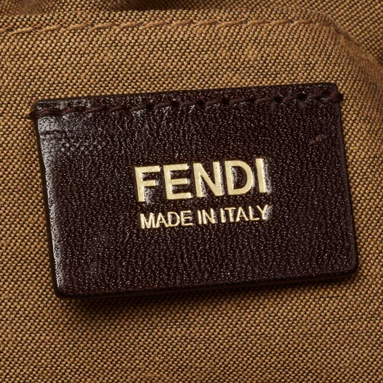 Pre Owned Fendi Tobacco Zucca Canvas and Leather Medium Chef Boston Bag
