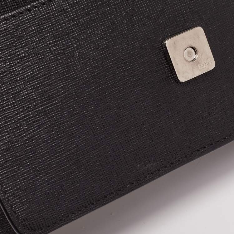 Pre Owned Fendi Black Leather Karlito Wallet on Chain Bag