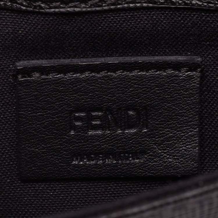 Pre Owned Fendi Black Leather Karlito Wallet on Chain Bag