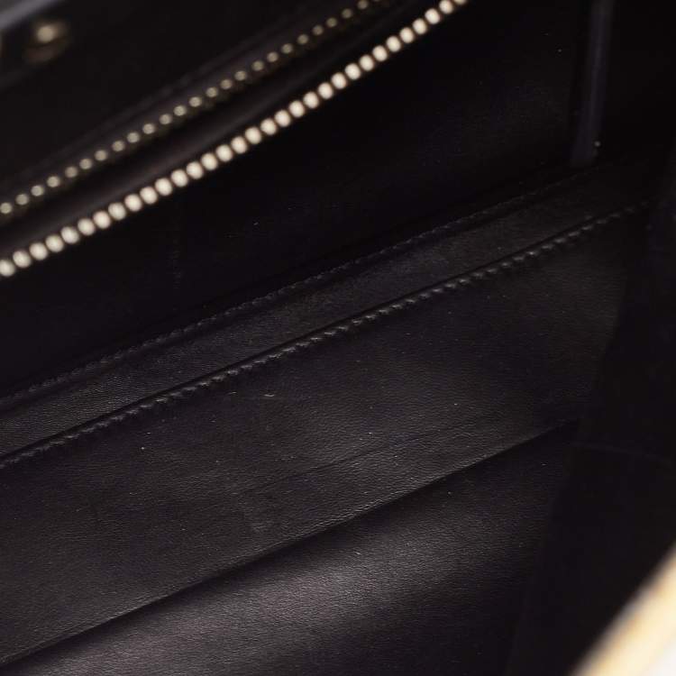 Pre Owned Fendi Cream/Black Python Medium Peekaboo Top Handle Bag