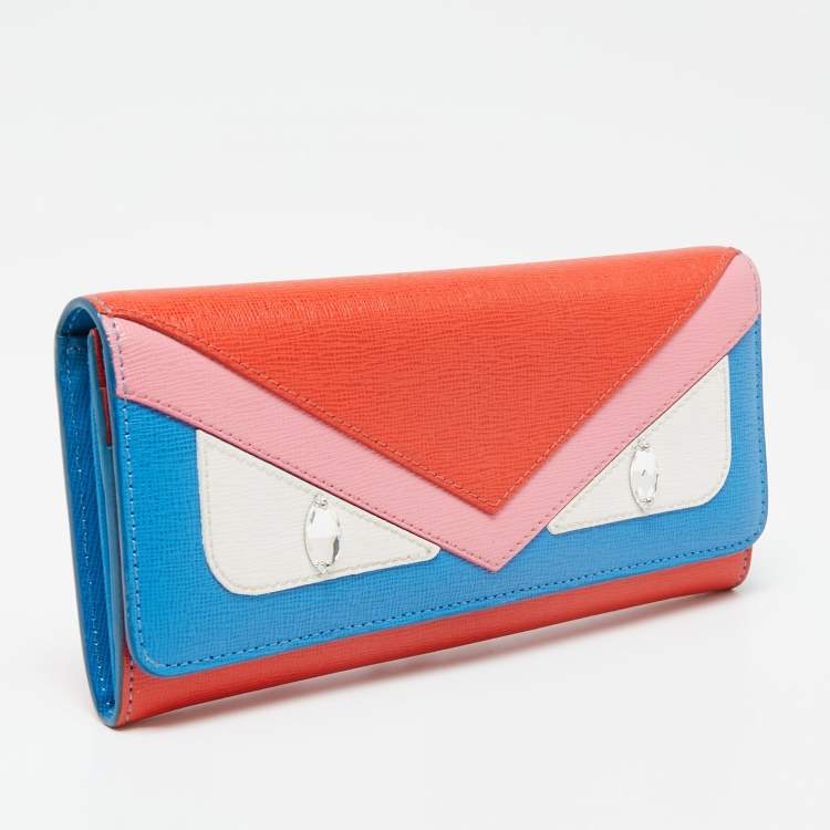 Pre Owned Fendi Multicolor Leather Monster Continental Wallet