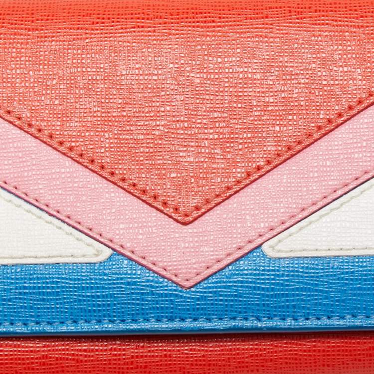 Pre Owned Fendi Multicolor Leather Monster Continental Wallet
