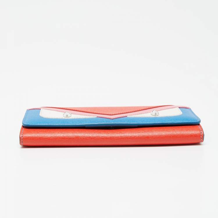 Pre Owned Fendi Multicolor Leather Monster Continental Wallet