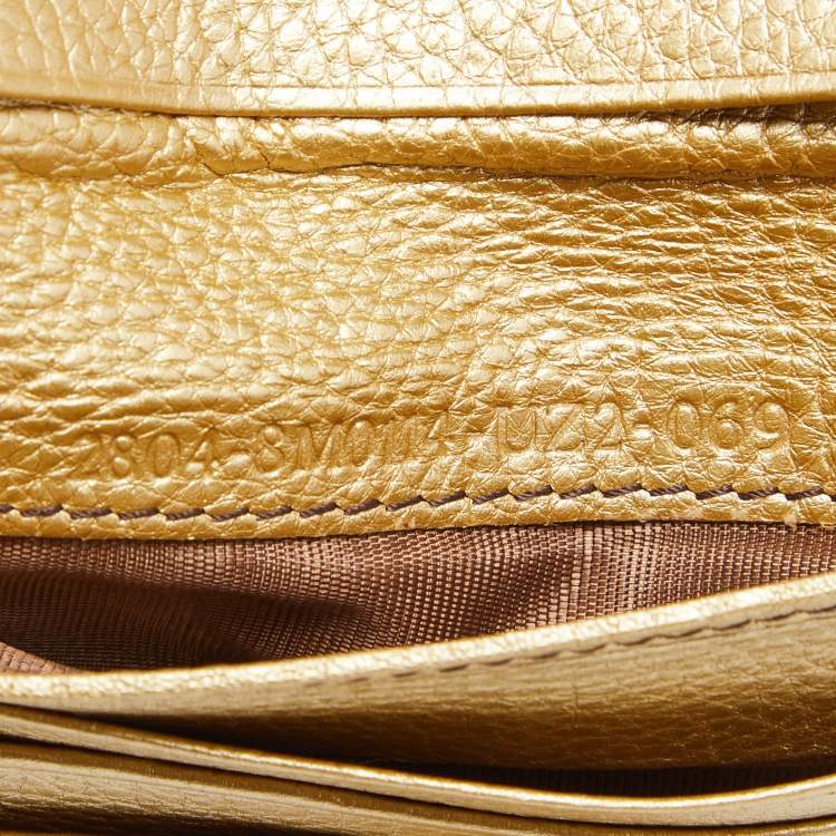 Pre Owned Fendi Tobacco/Gold Zucca Canvas and Leather French Compact Wallet