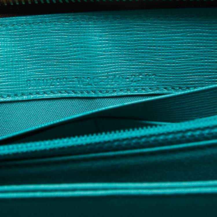 Pre Owned Fendi Green Ombre Zucca Coated Canvas Zip Around Wallet