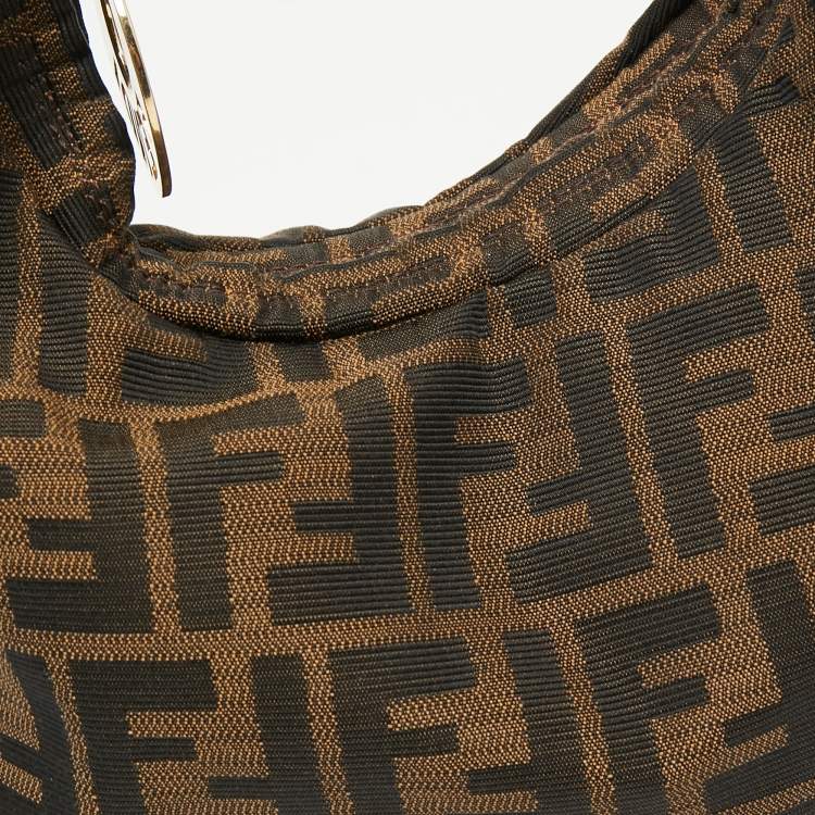 Pre Owned Fendi Tobacco Zucca Canvas and Leather Chef Chain Link Hobo
