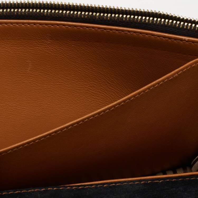 مملوكة مسبقًا Fendi Black/Tan Leather FF Flap Wallet On Chain 