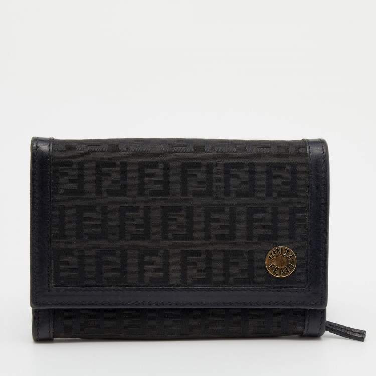 Authentic Fendi Zucchino Continental Wallet, Luxury, Bags