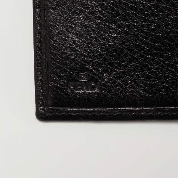 Pre Owned Fendi Black Zucca Canvas and Leather FF Flap Continental Wallet