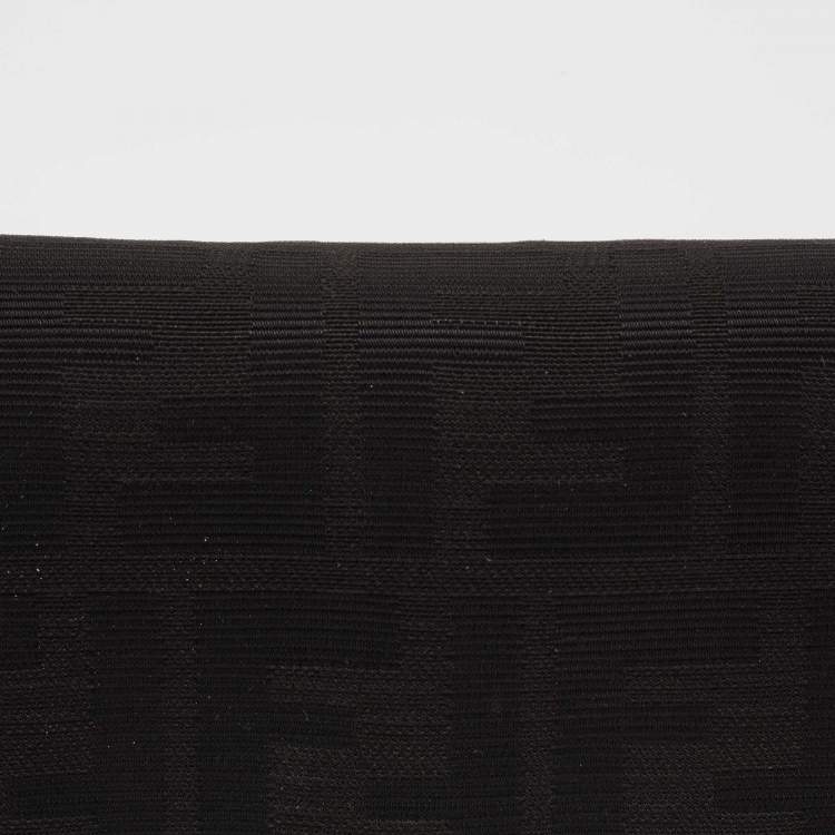 Pre Owned Fendi Black Zucca Canvas and Leather FF Flap Continental Wallet