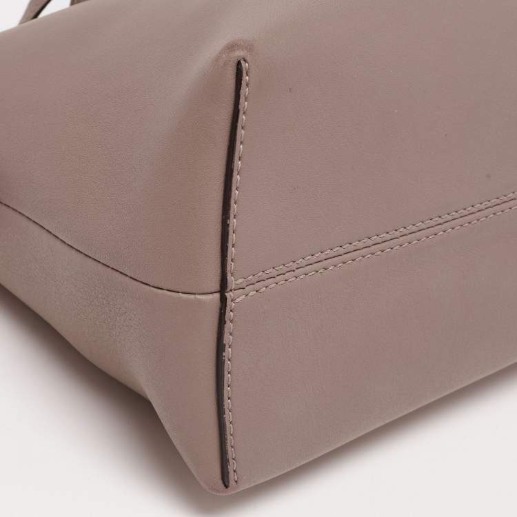 Pre Owned Fendi Beige Leather Small By The Way Boston Bag