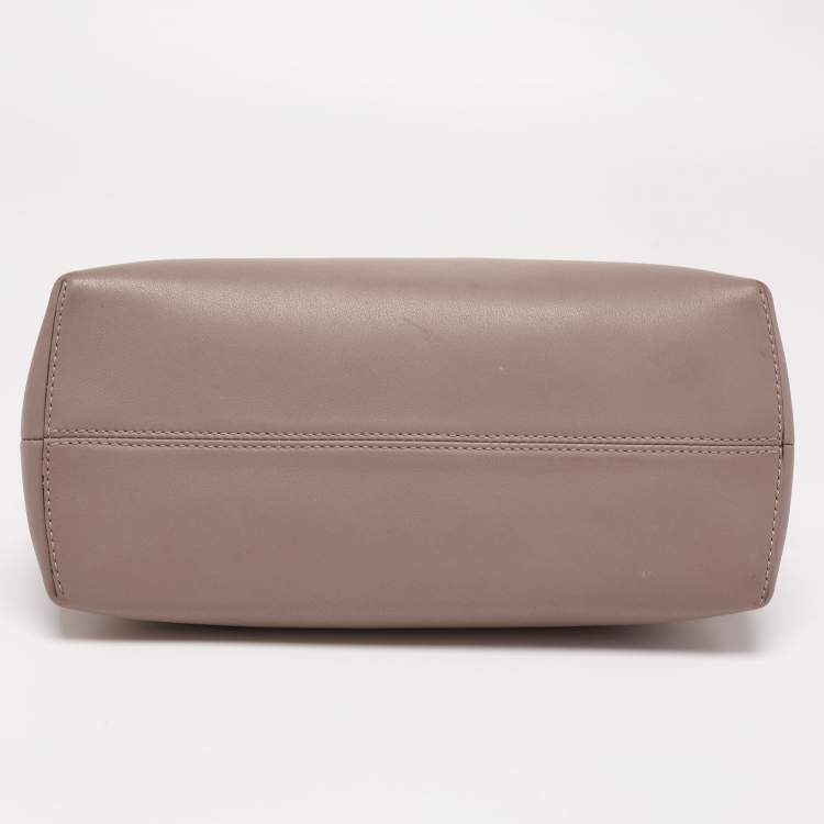 Pre Owned Fendi Beige Leather Small By The Way Boston Bag
