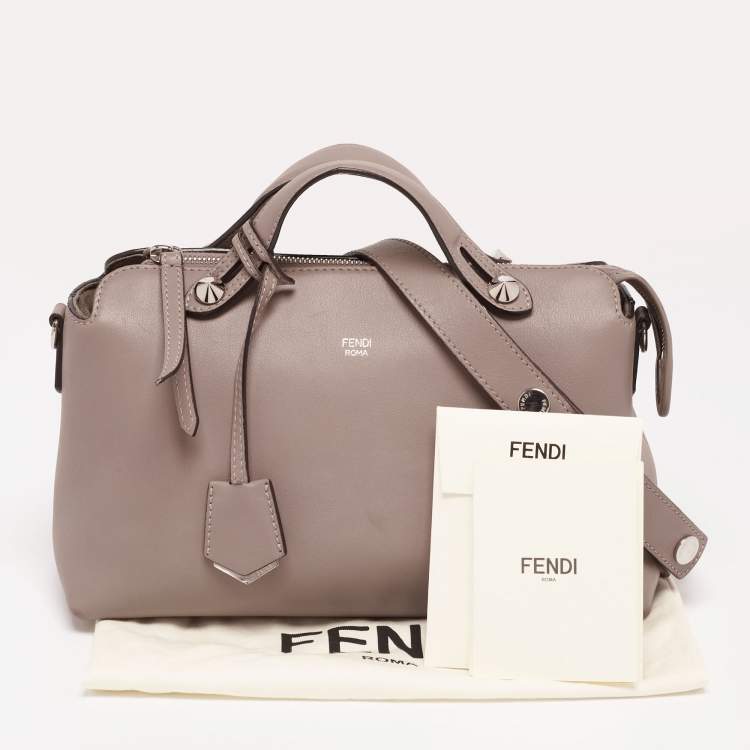 Pre Owned Fendi Beige Leather Small By The Way Boston Bag