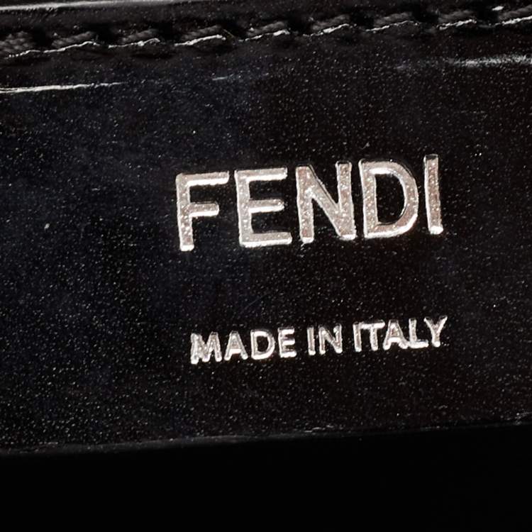 مملوكة مسبقًا Fendi Grey Croc Pattern Pony Hair and Leather Small Demi Jour Top Handle Bag