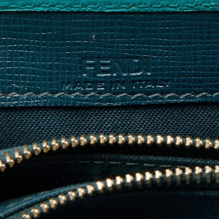 Pre Owned Fendi Blue Leather Logo Flap Continental Wallet