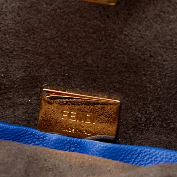 مملوكة مسبقًا Fendi Blue Leather Micro Peekaboo Top Handle Bag