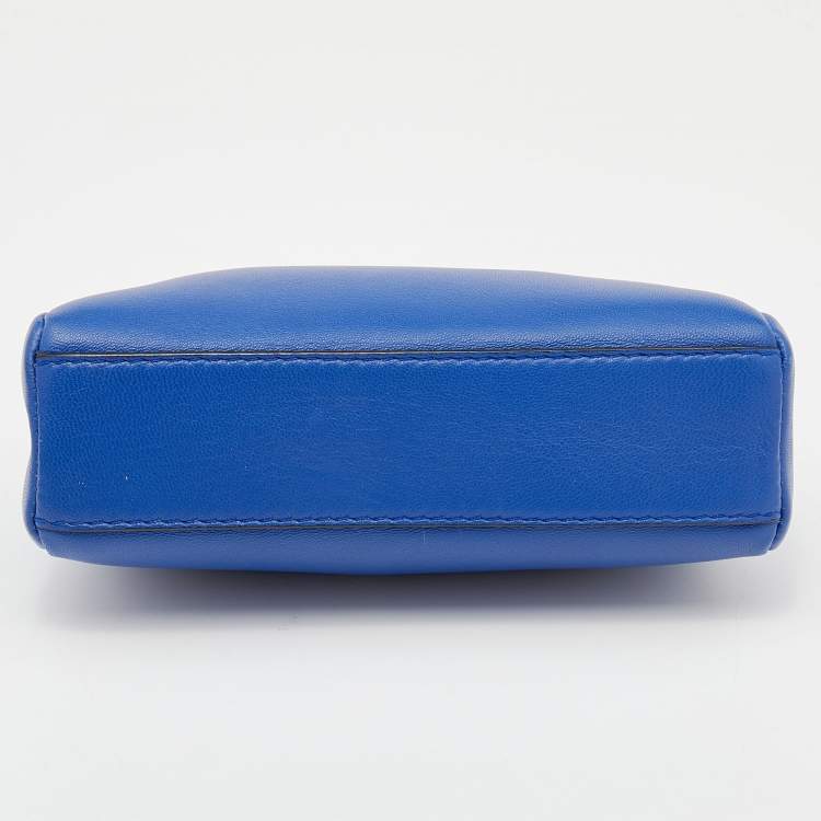 مملوكة مسبقًا Fendi Blue Leather Micro Peekaboo Top Handle Bag