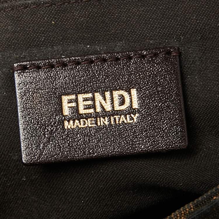 Pre Owned Fendi Tobacco Zucca Canvas and Patent Leather Mia Flap Shoulder Bag