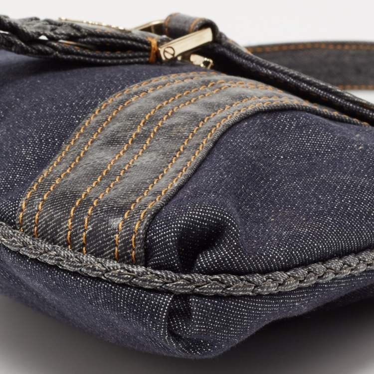 Pre Owned Fendi Blue Denim Mine Spy Hobo