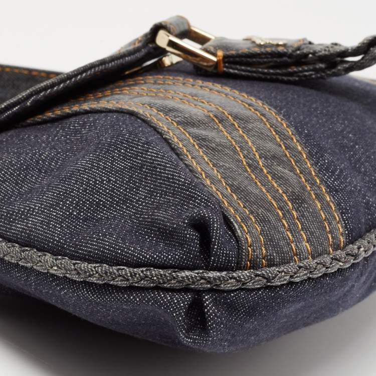 Pre Owned Fendi Blue Denim Mine Spy Hobo
