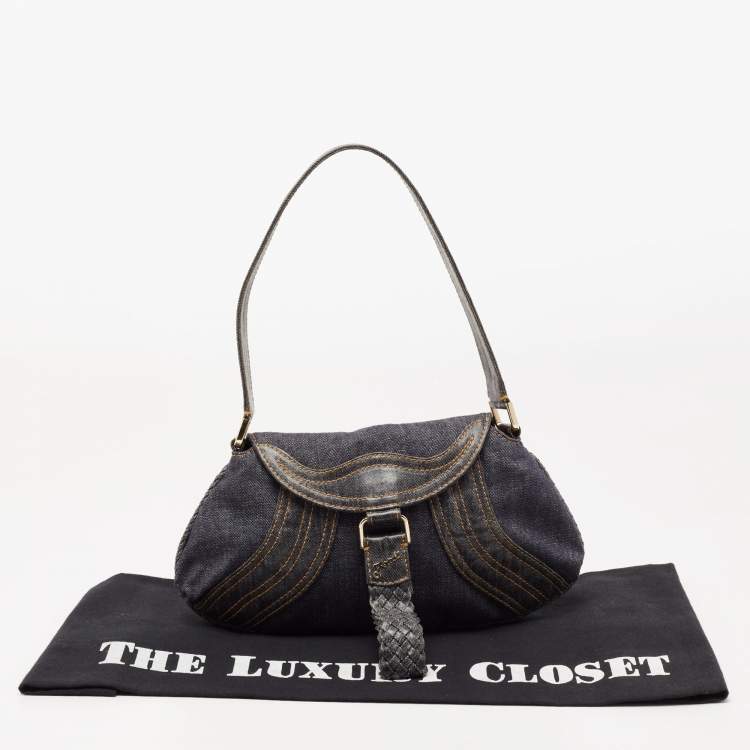 Pre Owned Fendi Blue Denim Mine Spy Hobo