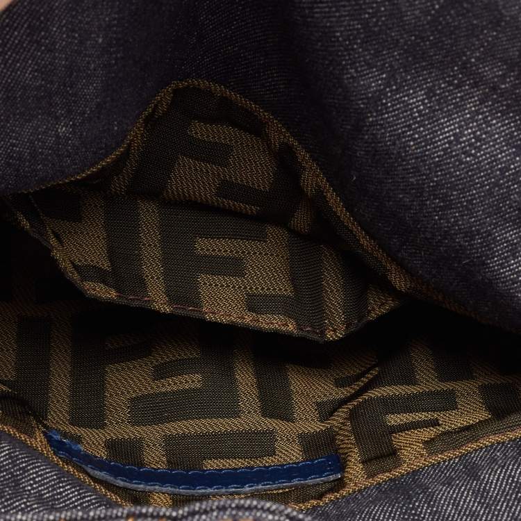 Pre Owned Fendi Blue Denim Mine Spy Hobo