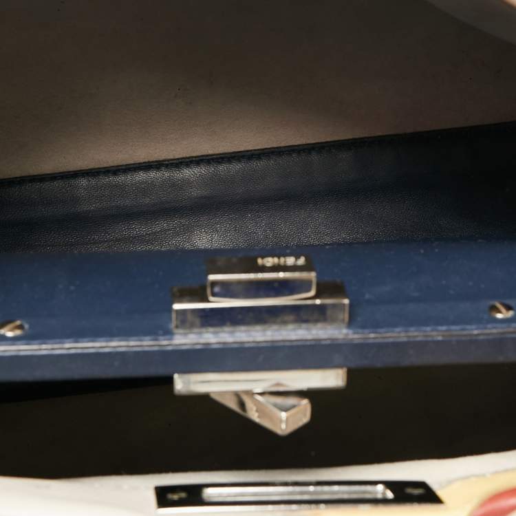 مملوكة مسبقًا Fendi Multicolor Leather Medium Stripe Peekaboo Top Handle Bag