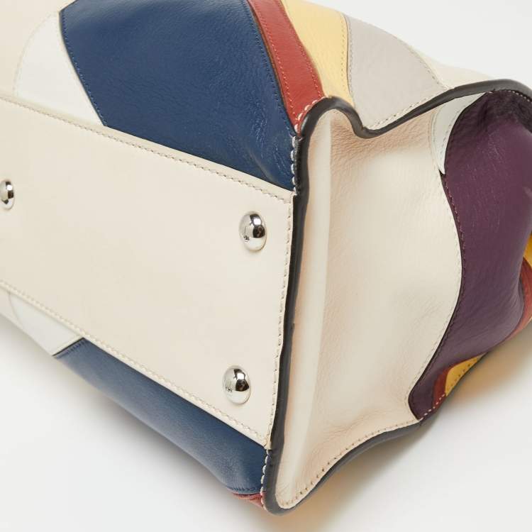 مملوكة مسبقًا Fendi Multicolor Leather Medium Stripe Peekaboo Top Handle Bag