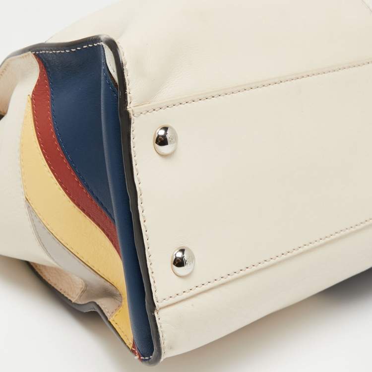 مملوكة مسبقًا Fendi Multicolor Leather Medium Stripe Peekaboo Top Handle Bag