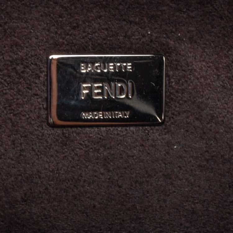 Pre Owned Fendi Red Lipstick Quilted Leather Micro Double Baguette Bag