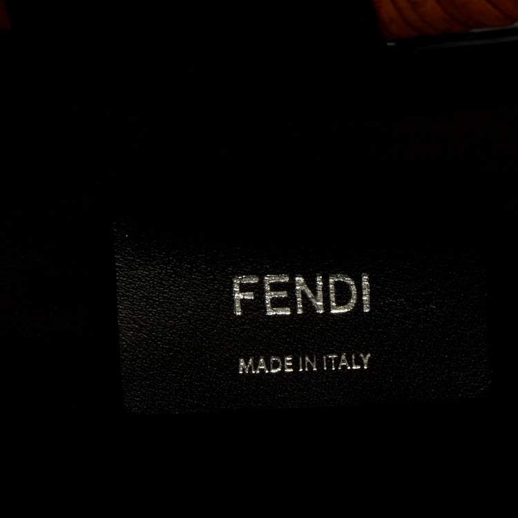 Pre Owned Fendi Tobacco FF Zucca Embossed Leather Small Runaway Tote