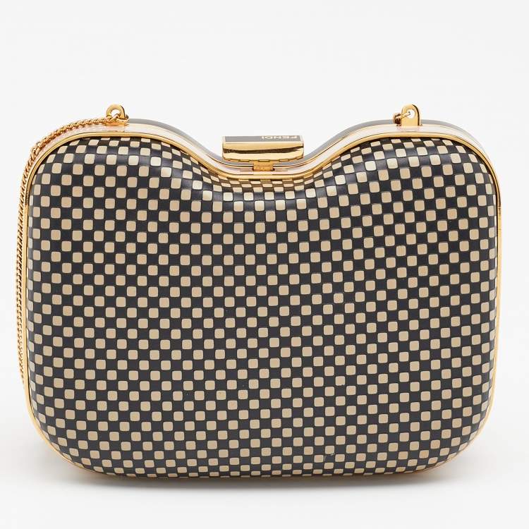 Pre Owned Fendi Multicolor Leather Giano Box Clutch