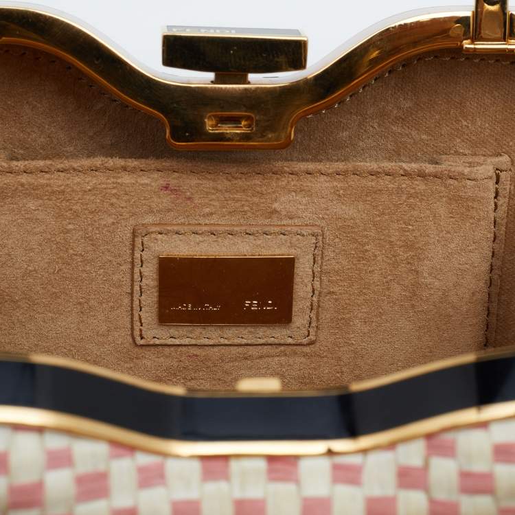 Pre Owned Fendi Multicolor Leather Giano Box Clutch